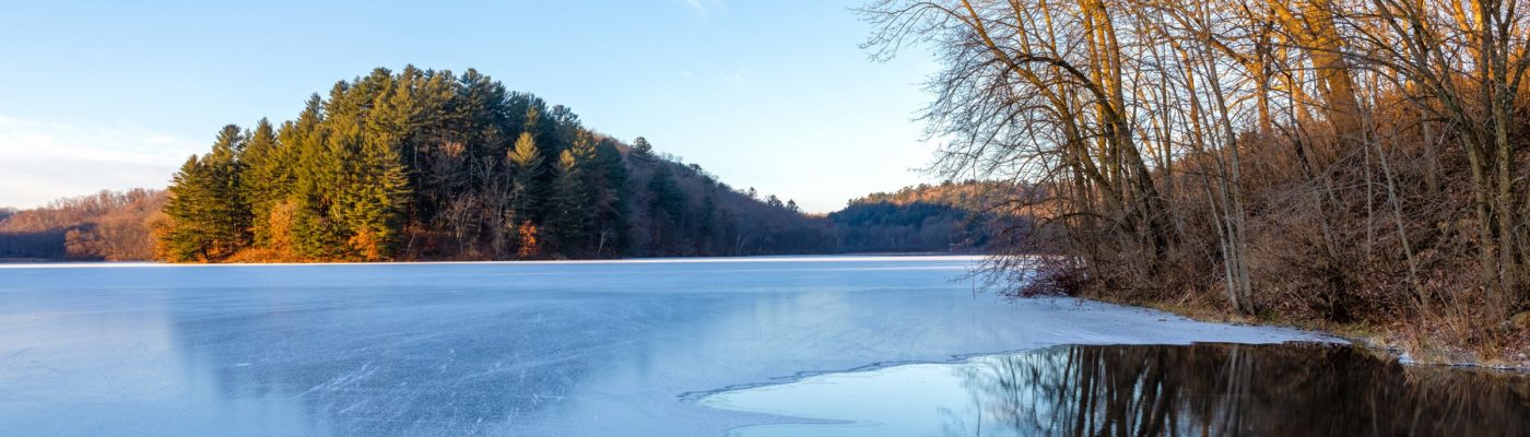 Governor State Park lake in winter